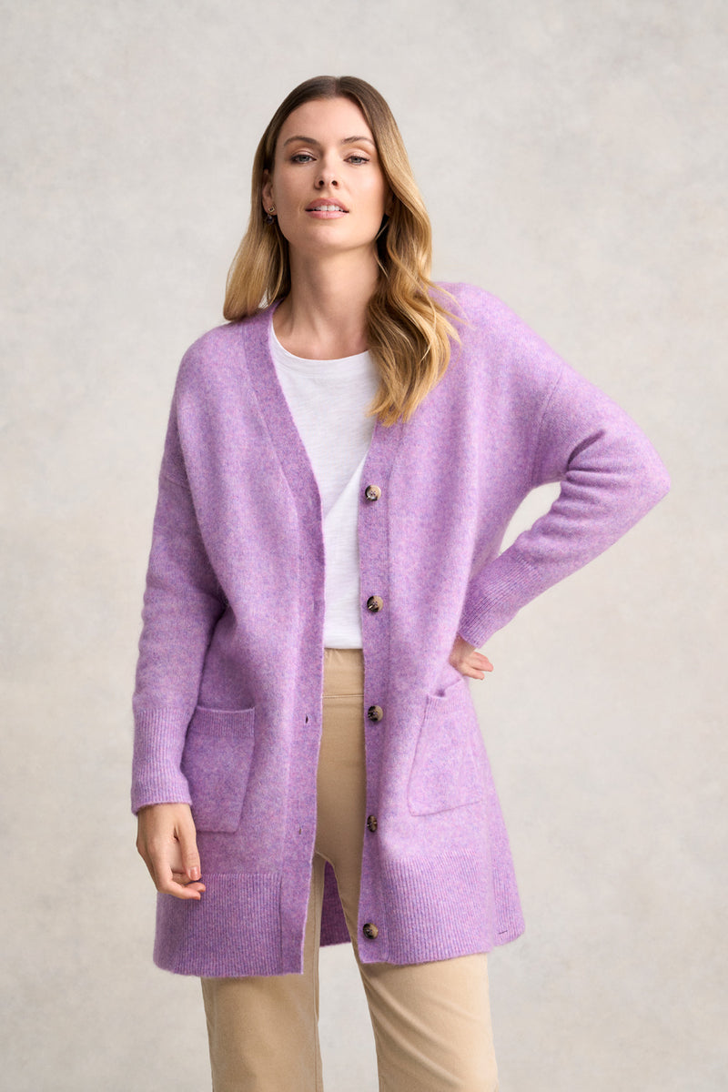 Button Through Mohair Cardigan Violet – Blue Illusion