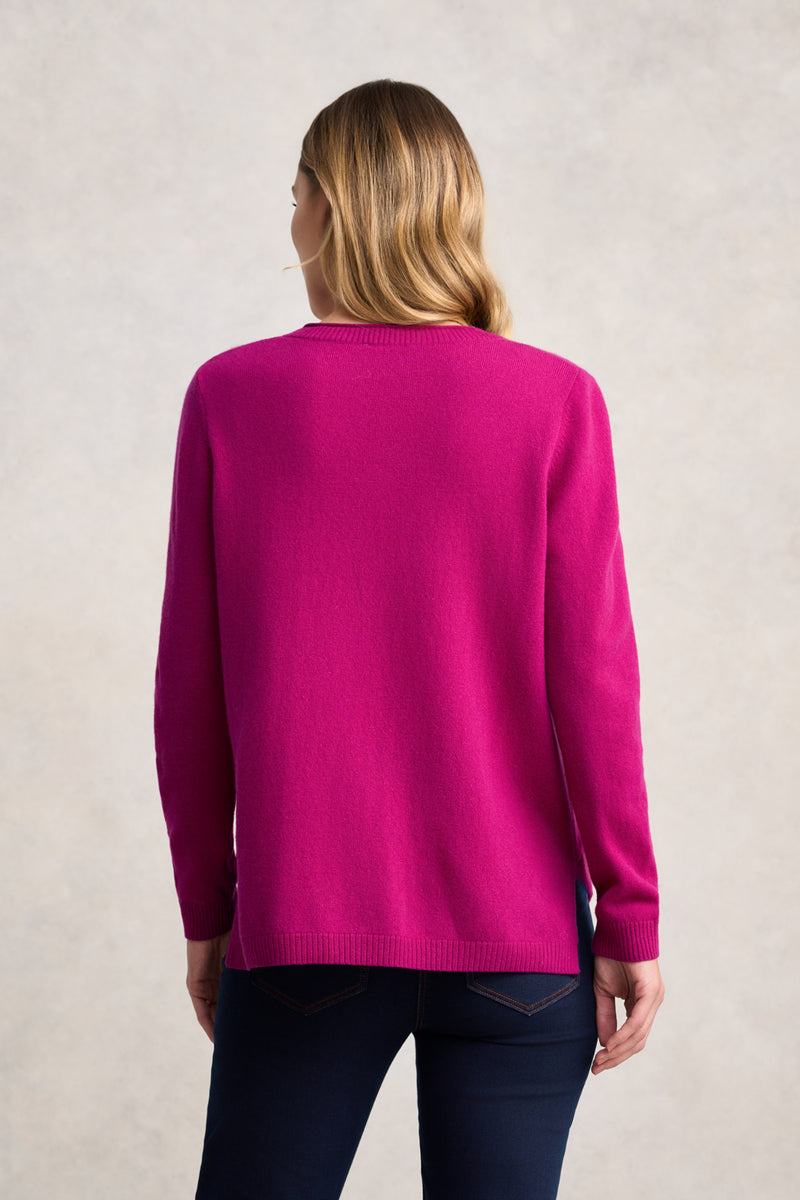 Merino V-Neck Jumper - Jewel