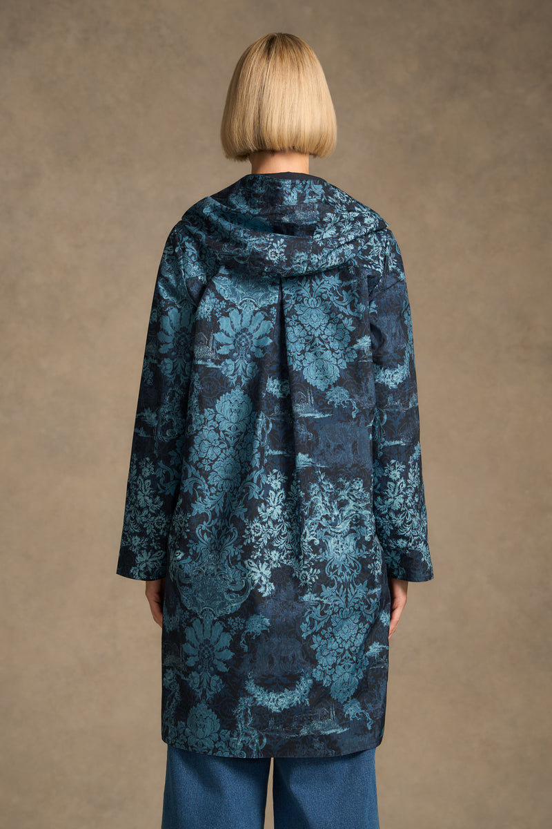 Printed Reversible Raincoat – Ink Baroque Print