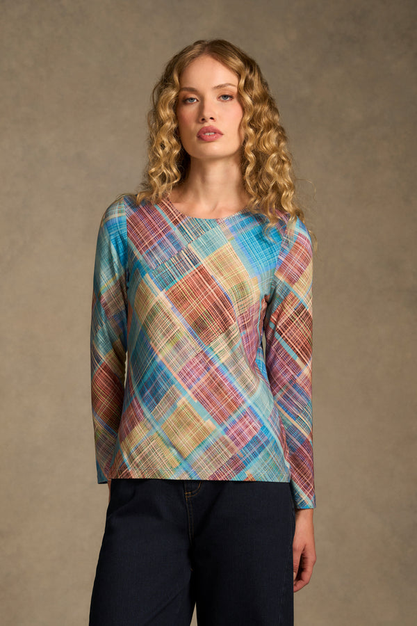 Double Layer Long Sleeve T-Shirt – Plaid