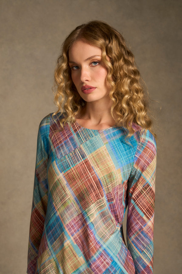 Double Layer Long Sleeve T-Shirt – Plaid