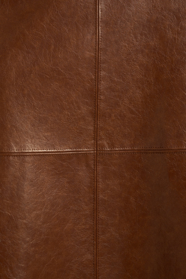 Faux Leather Pencil Skirt – Chestnut