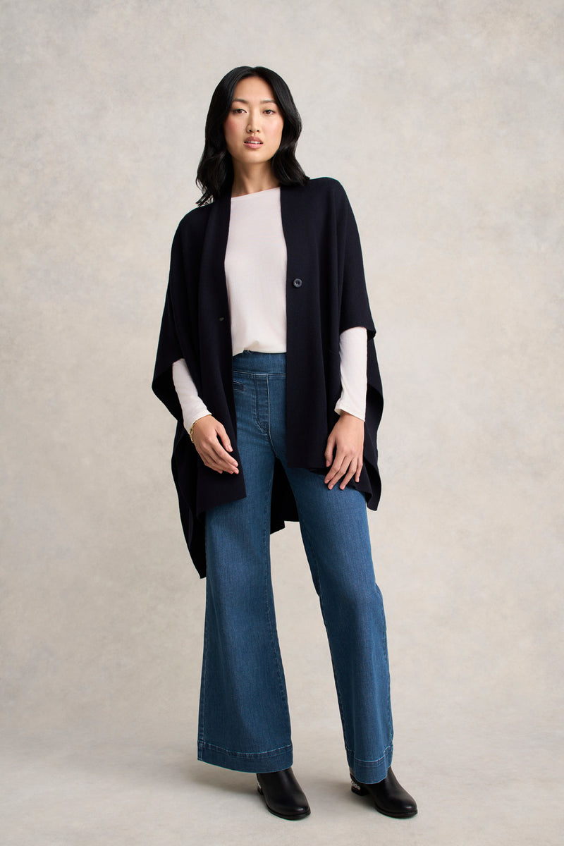 Front Pocket Merino Wrap - Ink