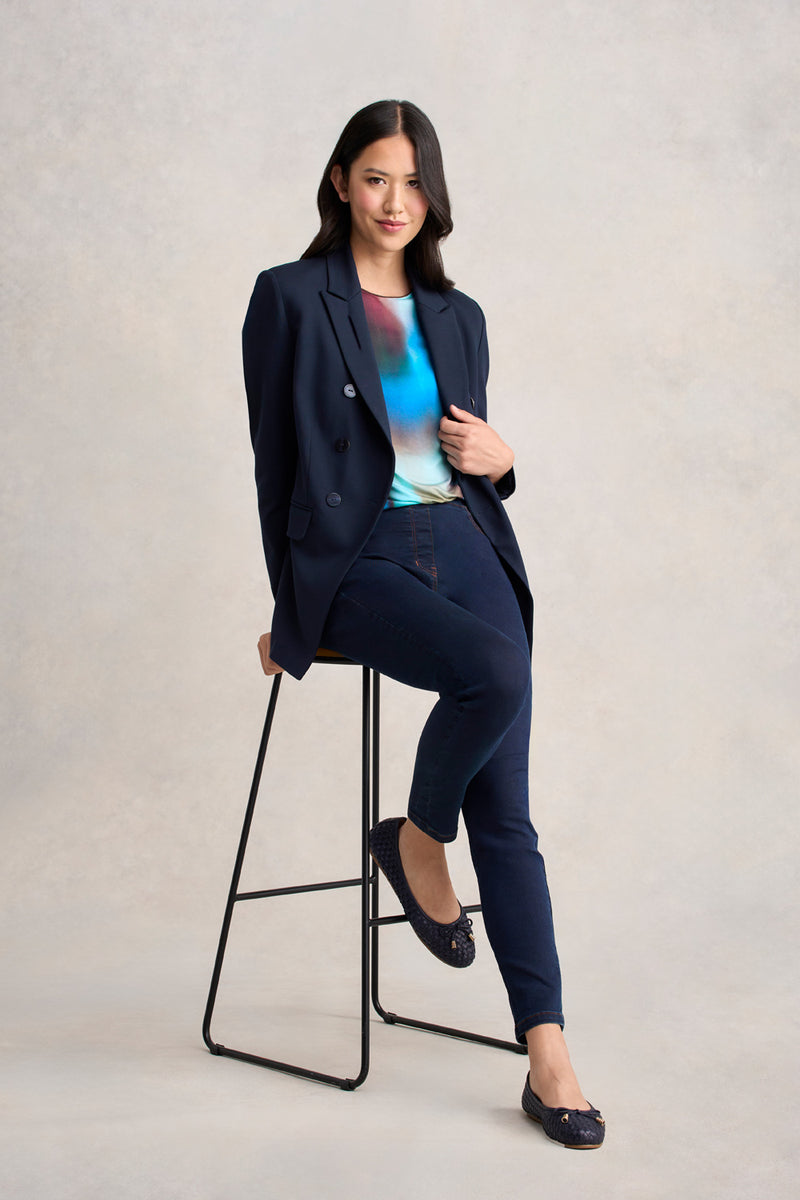 Long Sleeve Crew Neck Top - Ombre Print