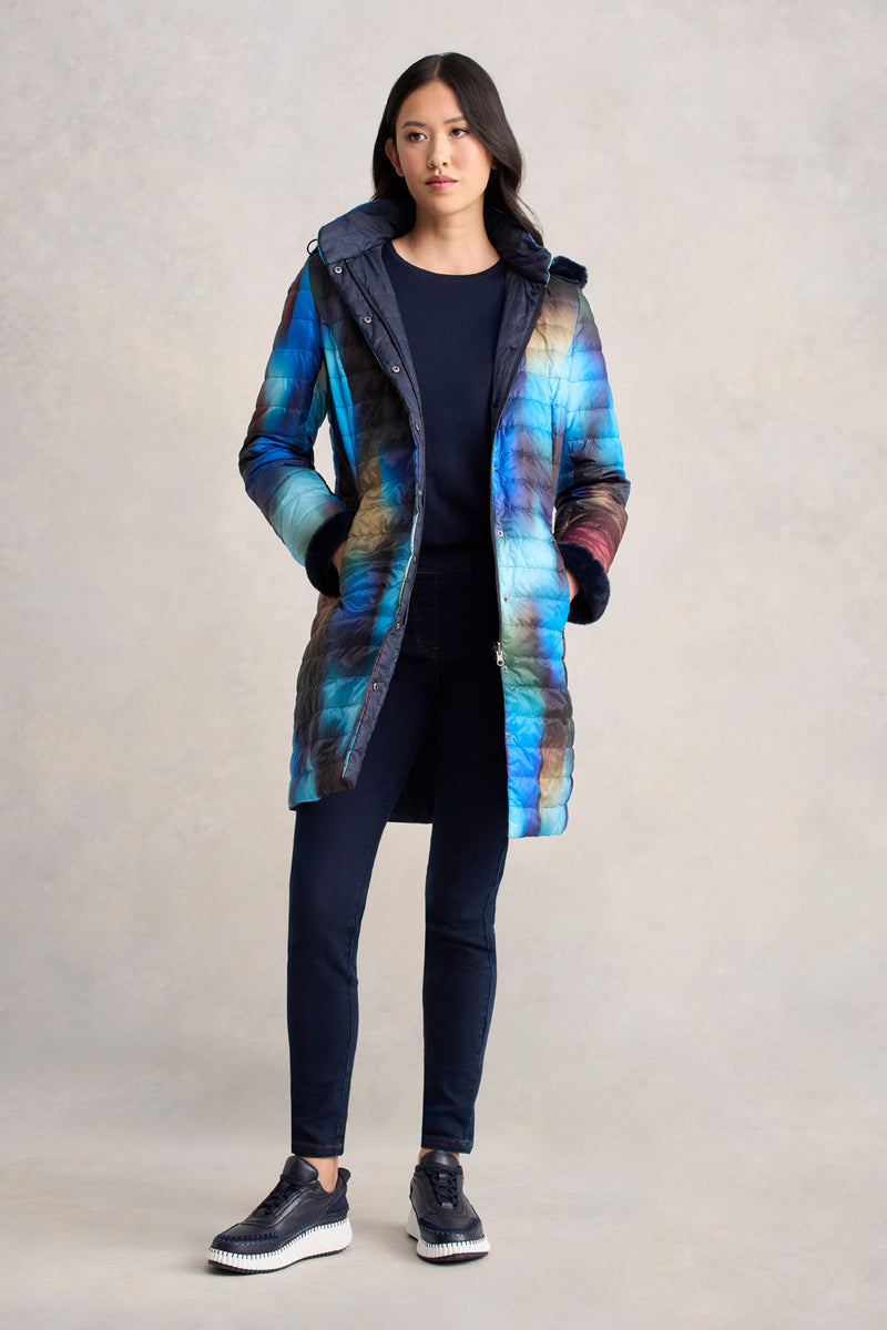 Reversible Longline Puffer - Ombre Print