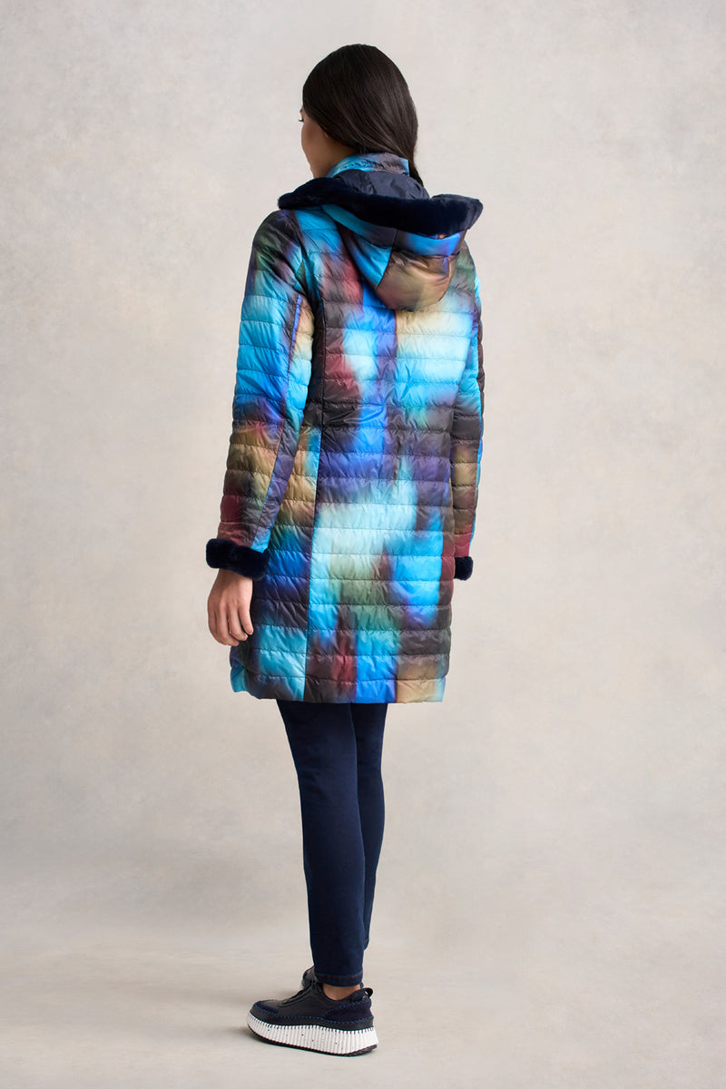 Reversible Longline Puffer - Ombre Print