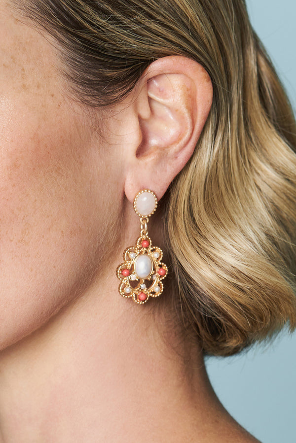 Coral Drop Earrings