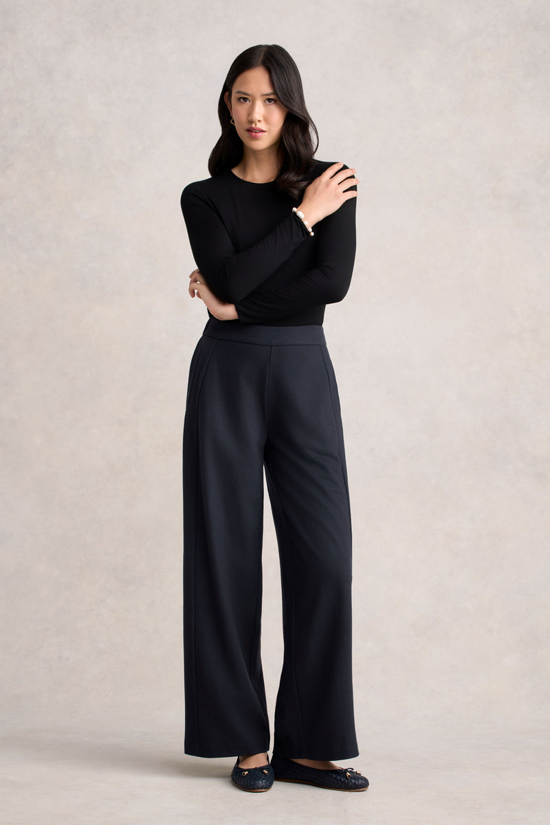 Boiled Wool Wide Leg Pant - Steel Grey