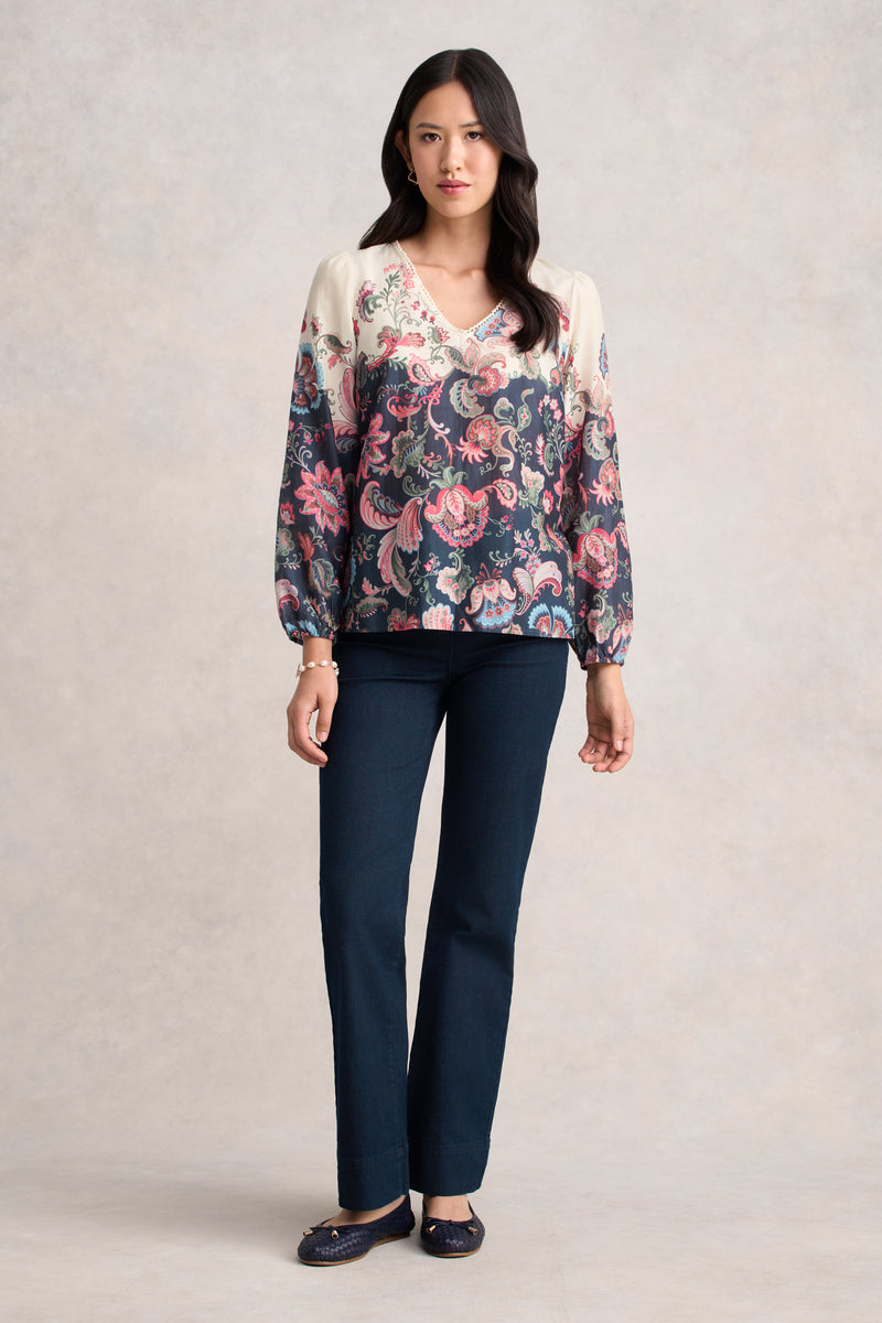 Placement Print Blouse - Tapestry Print