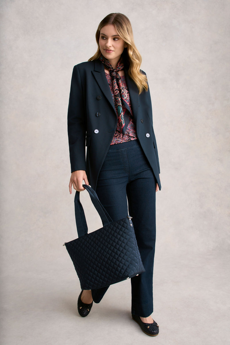 Printed Long Sleeve Scoop Neck Top - Intricate Floral