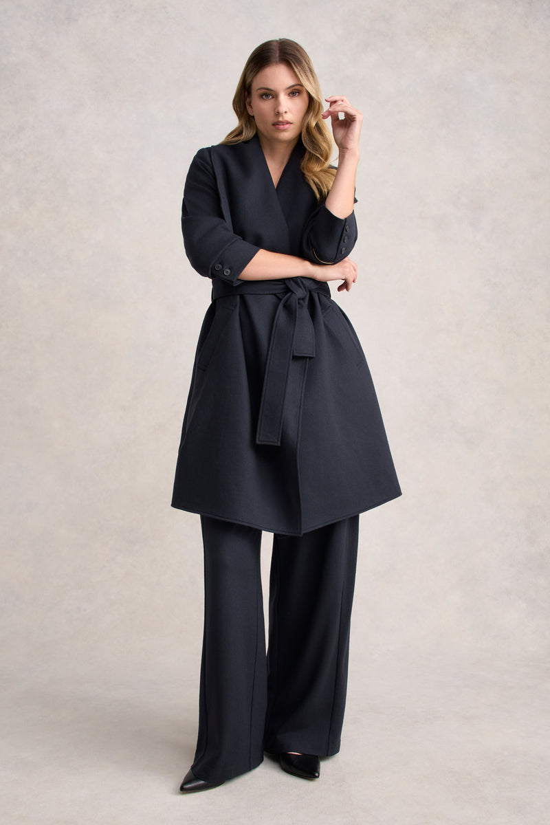 Wool Coatigan - Steel Grey