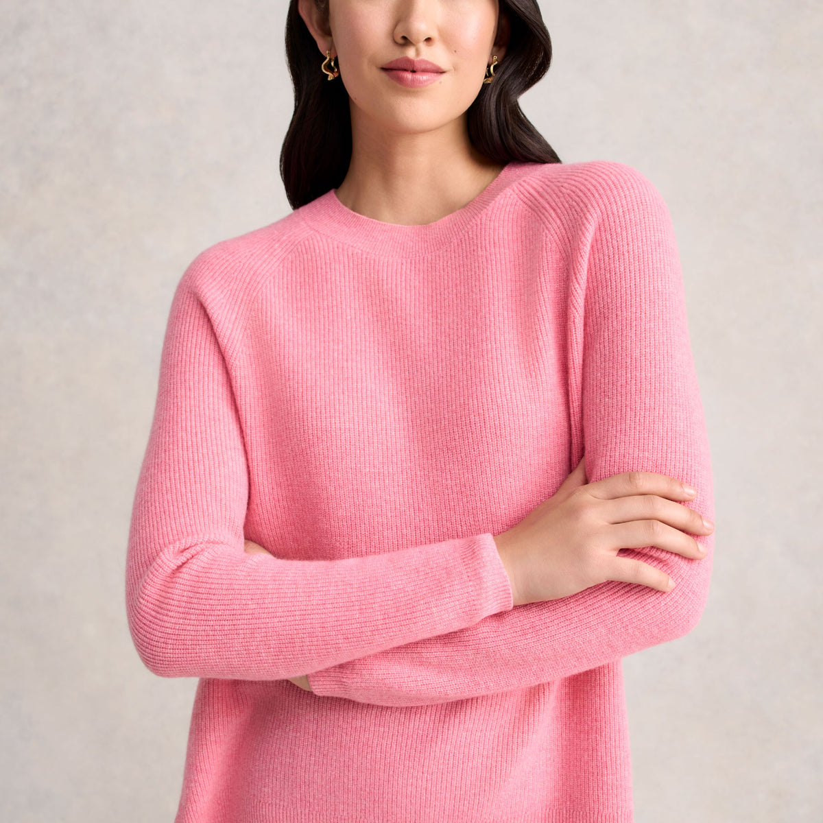 Wool Rib Knit - Pink White Marle – Blue Illusion