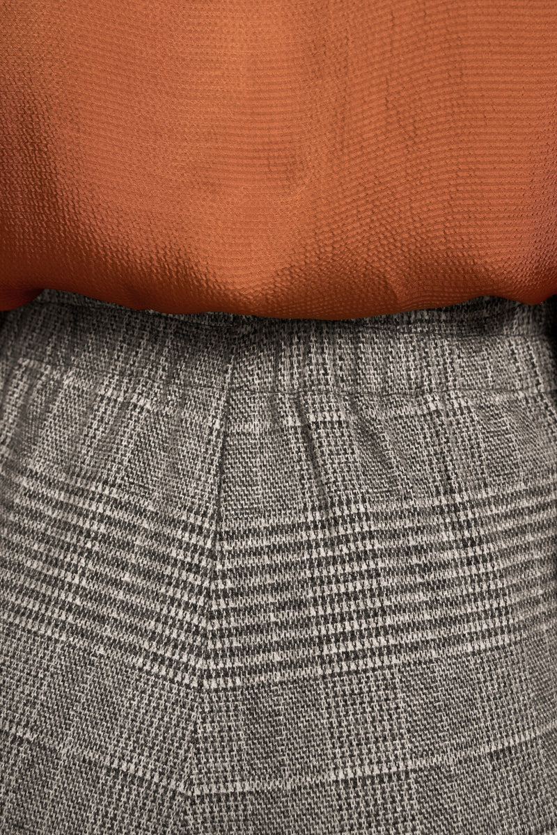 Wide Leg Check Pant - Glen Check