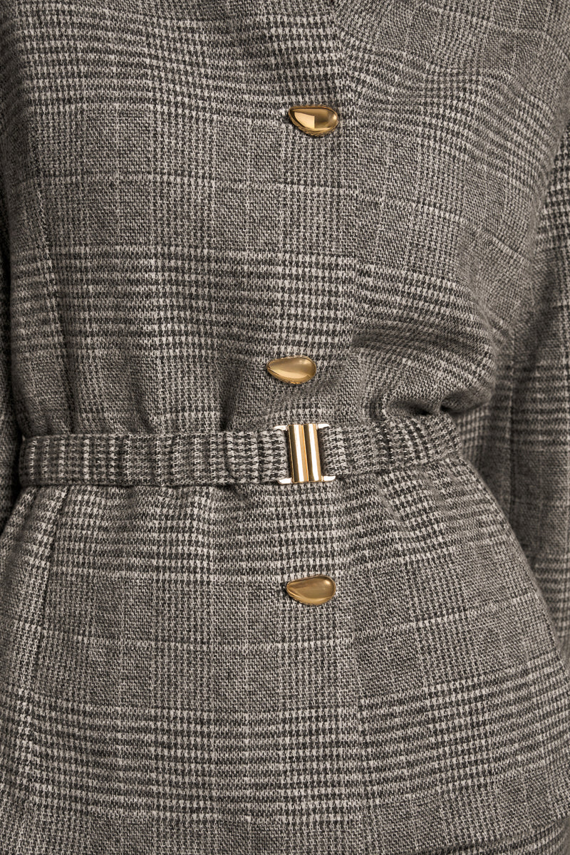 Sculpted Check Jacket - Glen Check