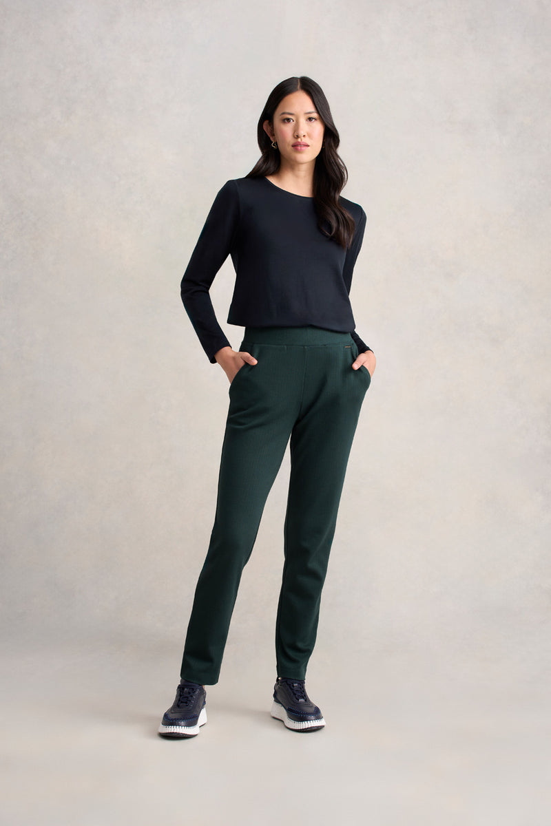 Herringbone Leisure Pant - Forest Herringbone