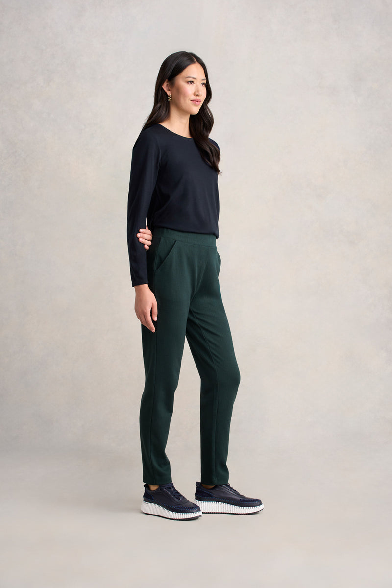 Herringbone Leisure Pant - Forest Herringbone