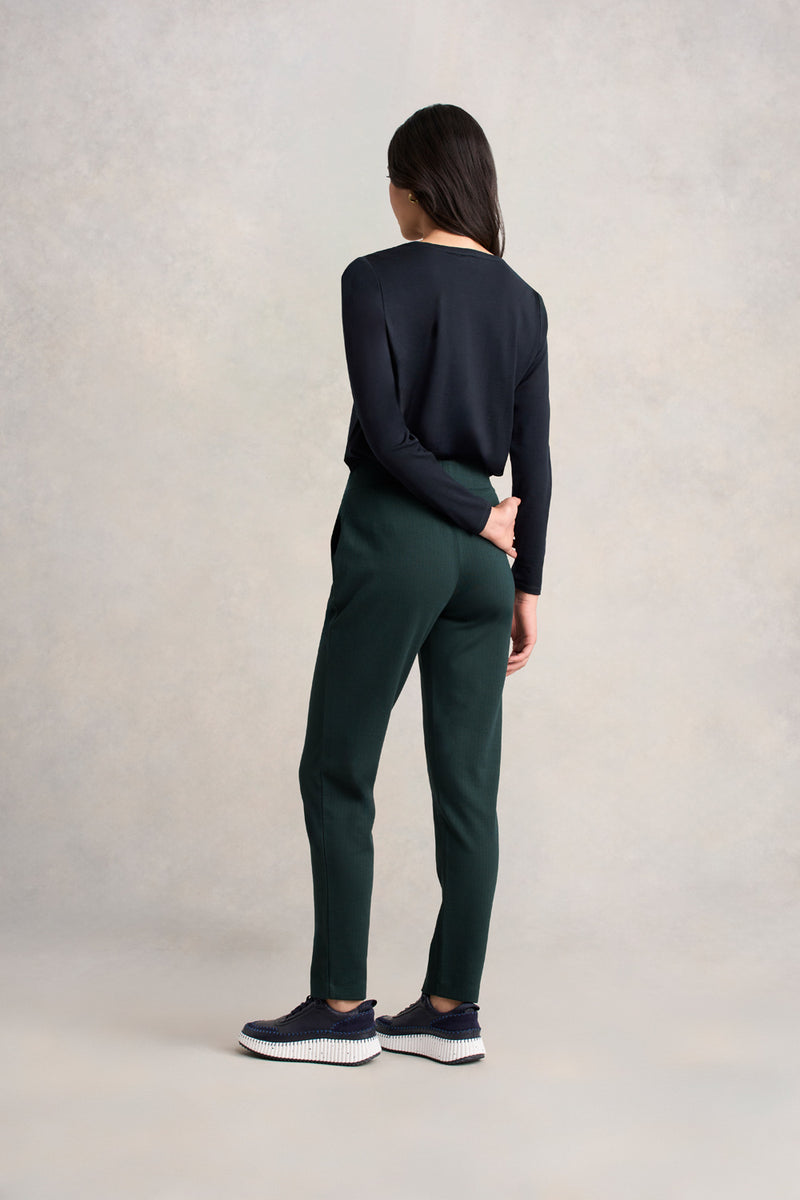 Herringbone Leisure Pant - Forest Herringbone