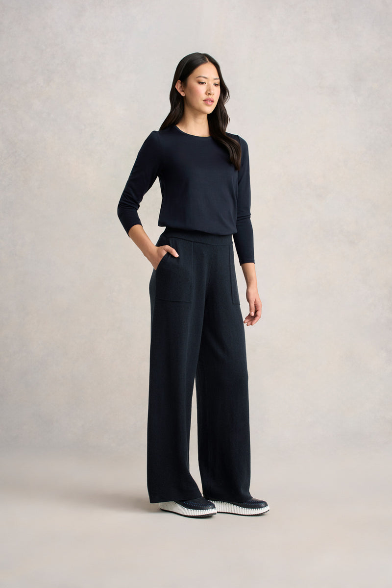 Wool Cashmere Pant - Ink