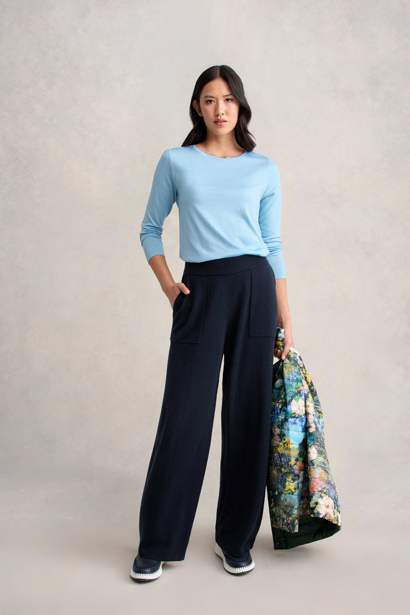 Wool Jersey Tee - Lake Blue