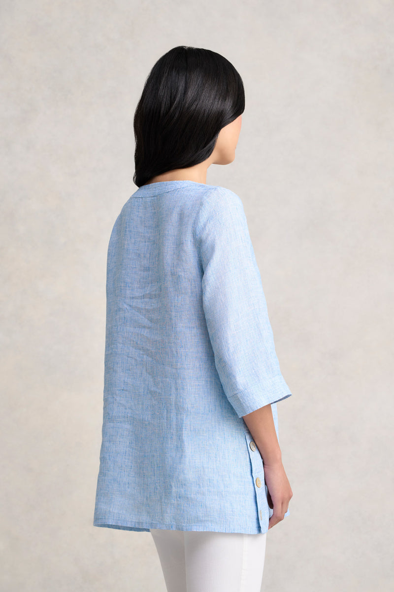 Linen Tunic - Chambray Cross Dye