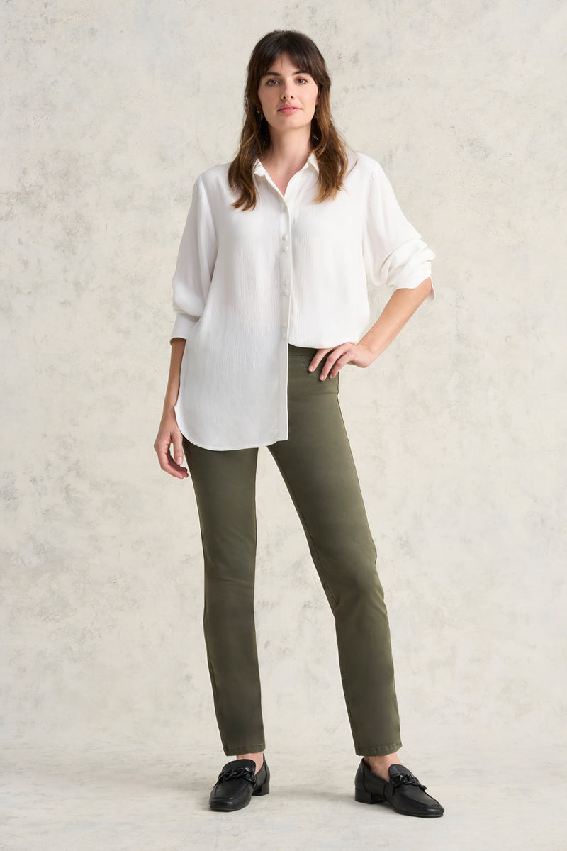 Bengajean Full Length Straight Leg - Dark Olive