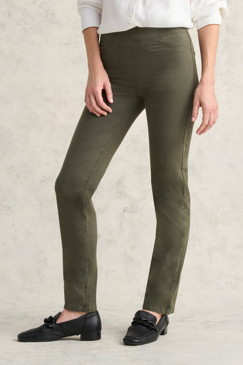 Bengajean Full Length Straight Leg - Dark Olive