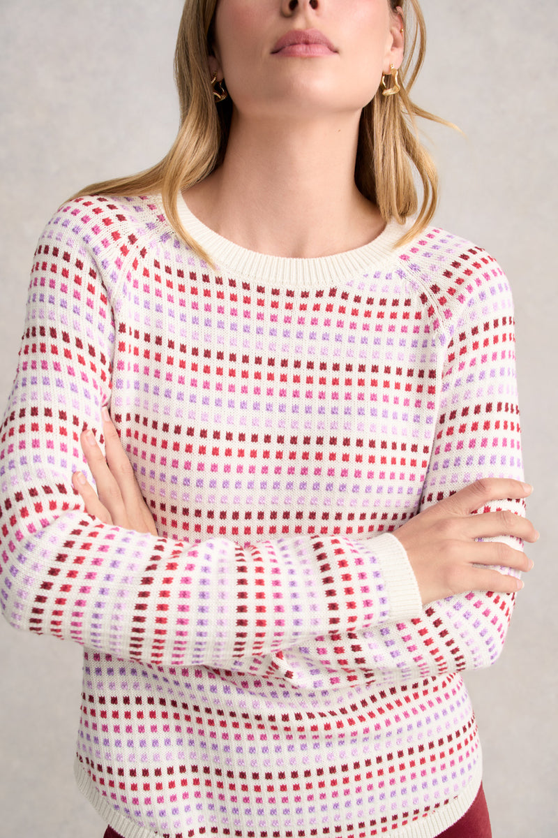 Organic Cotton Jumper - Red Multi Dot