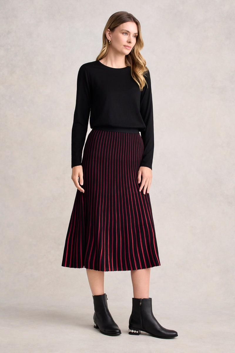 CC 25 Striped Knit Skirt White Wool main image 1