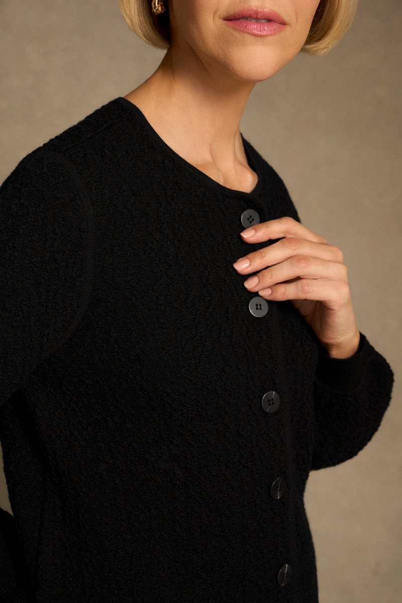 Textured Cardigan - Black