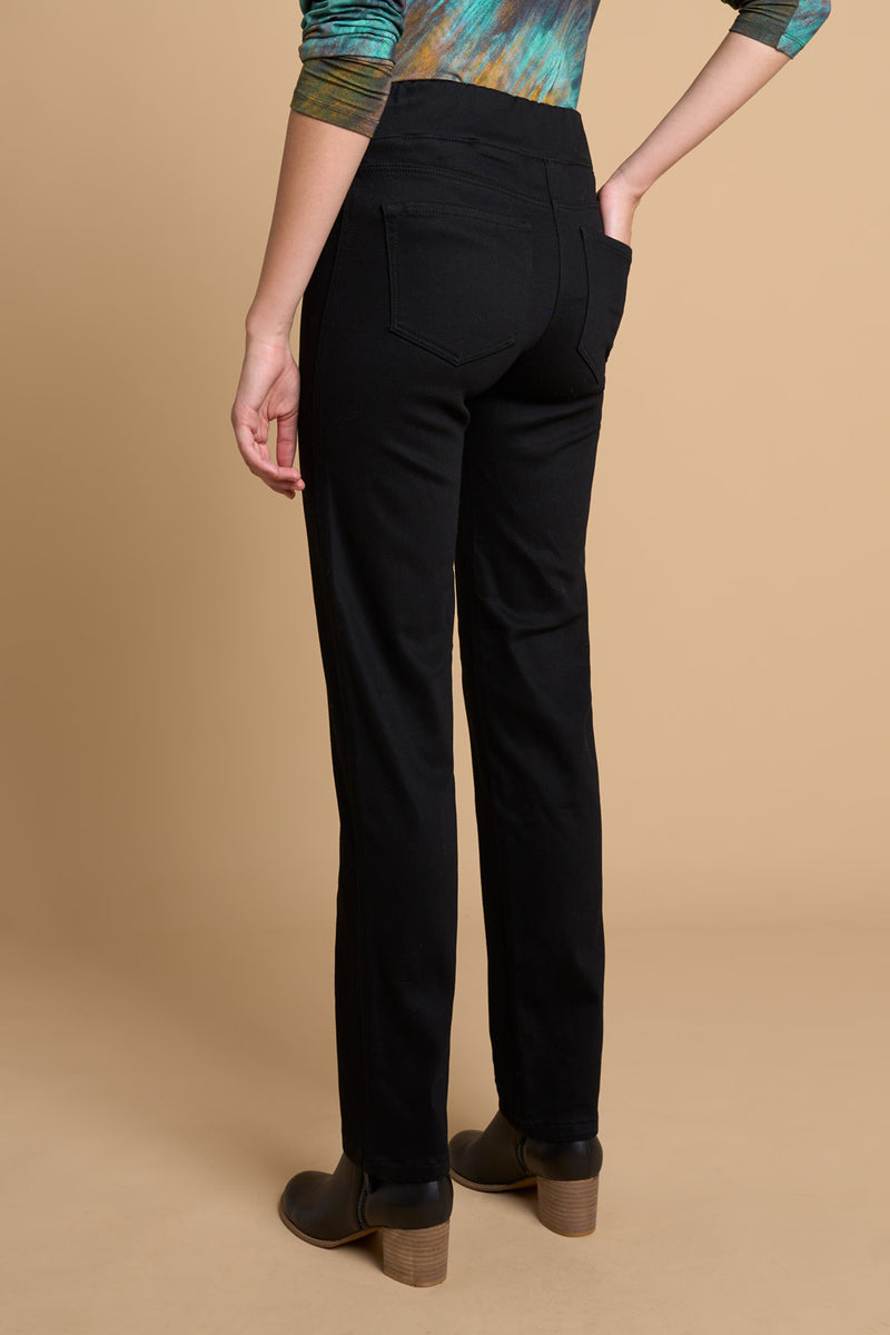 Bengajean Full Length Straight Leg Cashmere Feel - Black