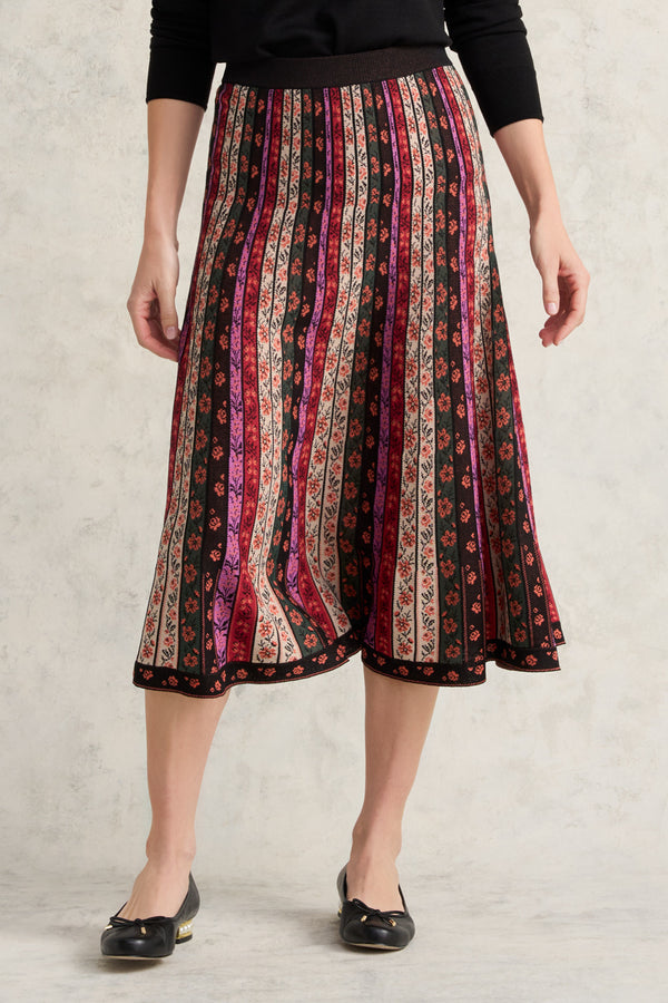 Folk Jacquard Knit Skirt
