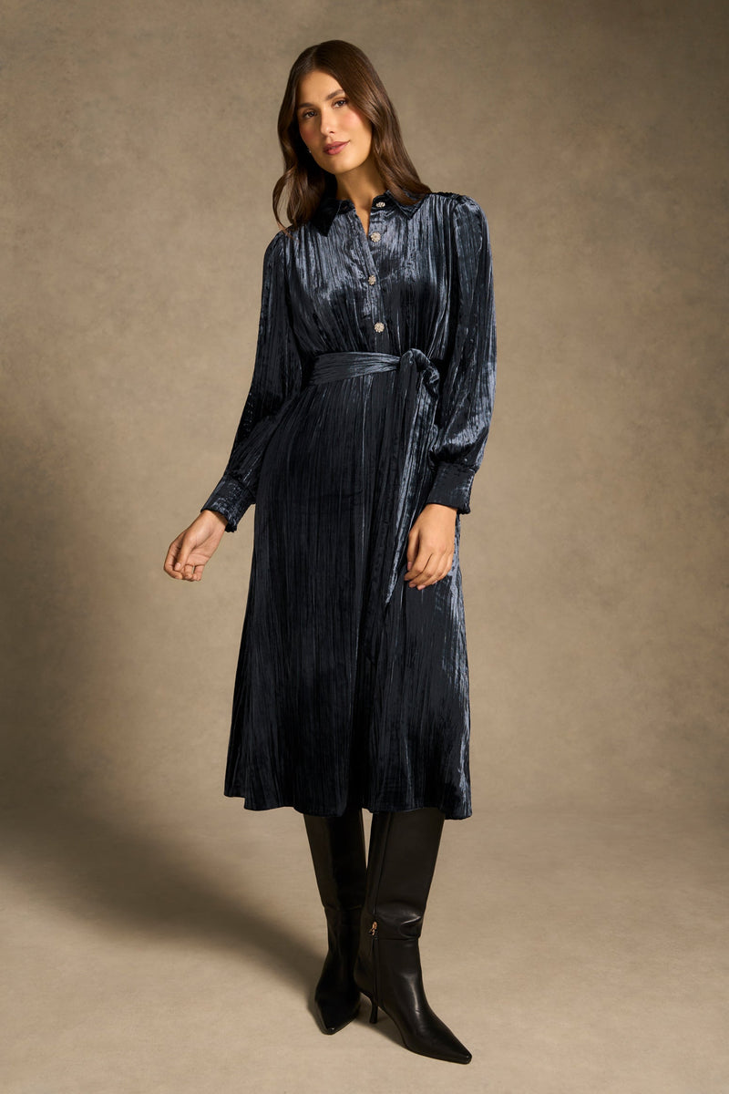 lux velvet shirt dress Free People Lux Velvet Shirt Dress in Fairytale