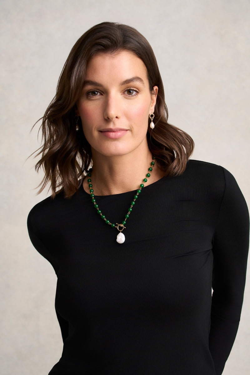 Pearl Pendant Necklace - Emerald
