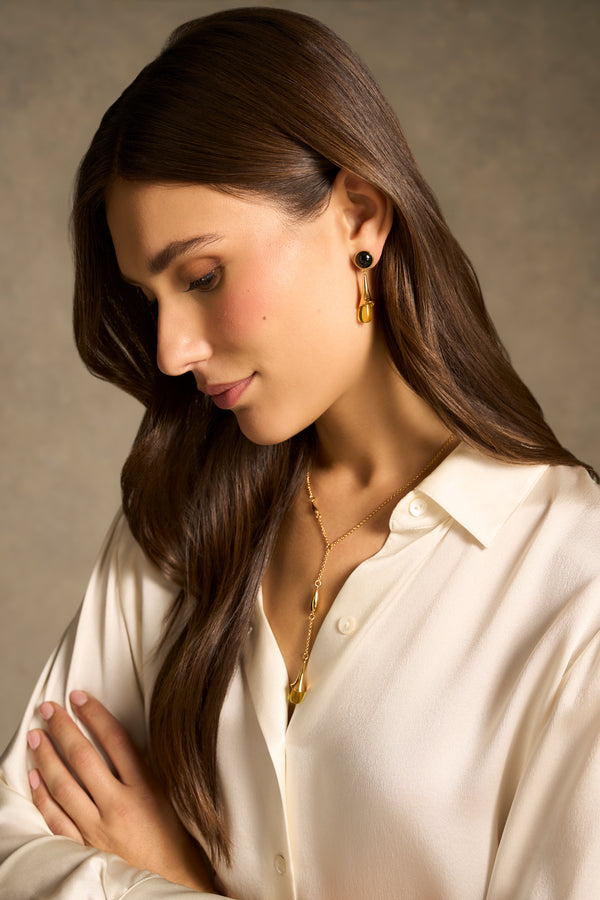 Teardrop Statement Earrings - Lime