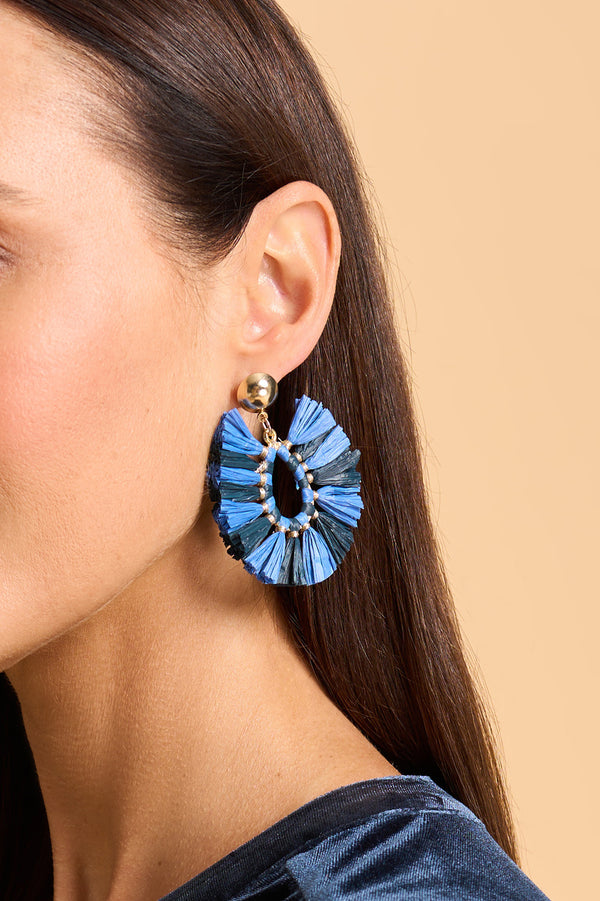 Blue Fray Earrings
