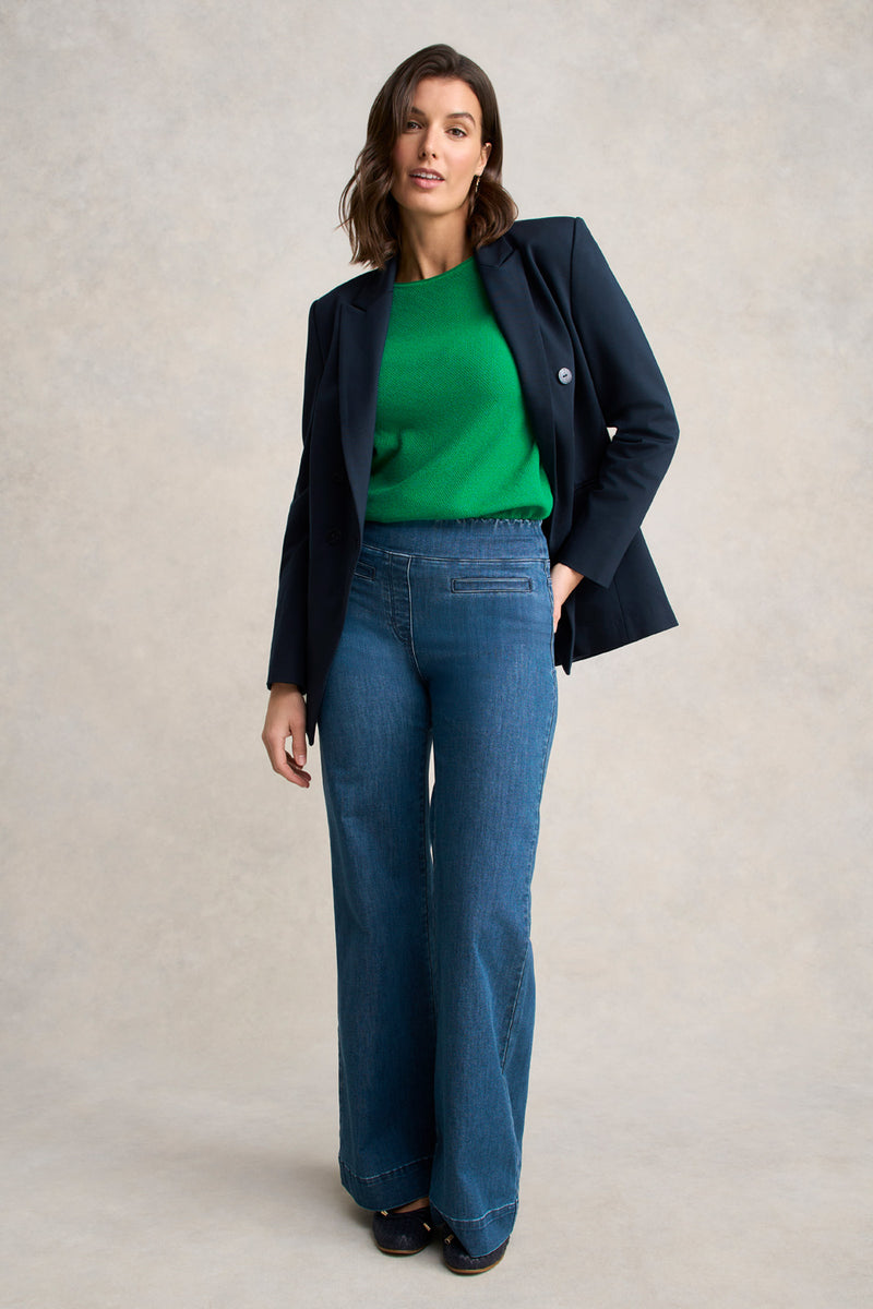 Cotton Mix Stitch Jumper - Emerald