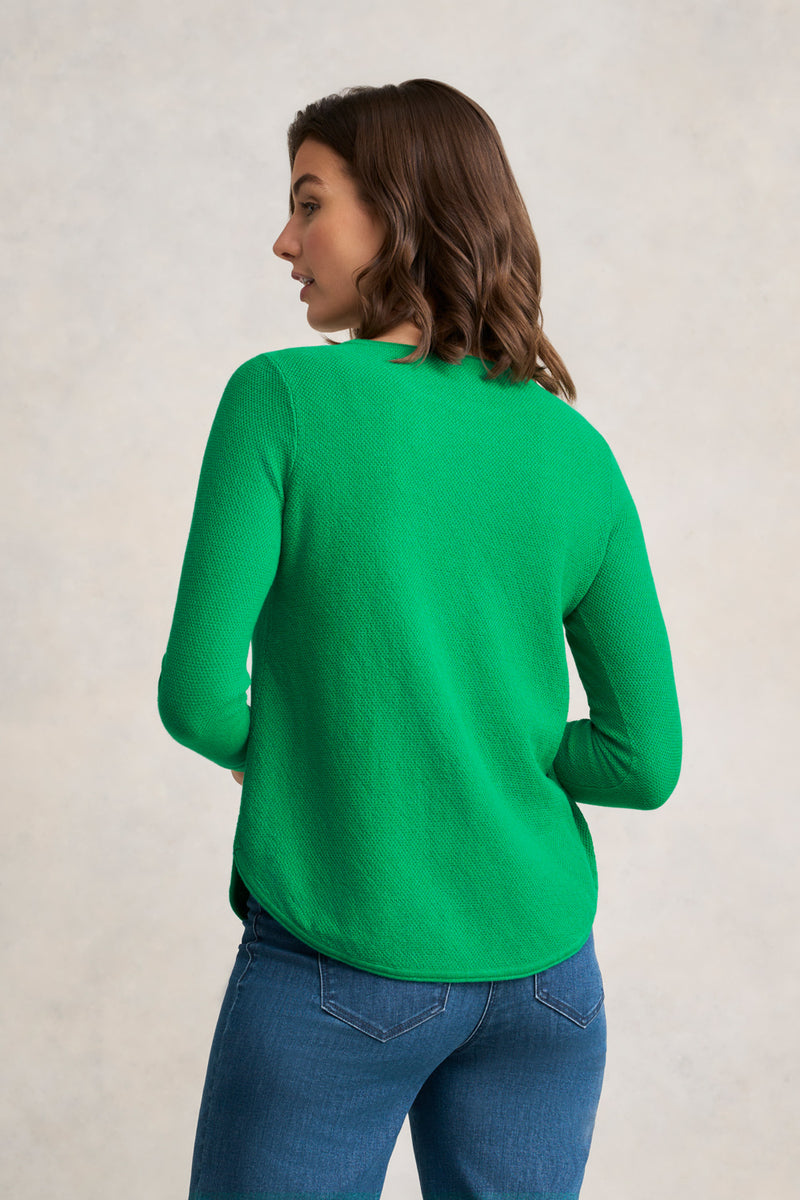 Cotton Mix Stitch Jumper - Emerald