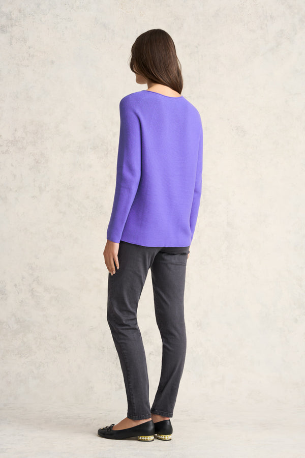 Purl Cotton Jumper - Purple Iris