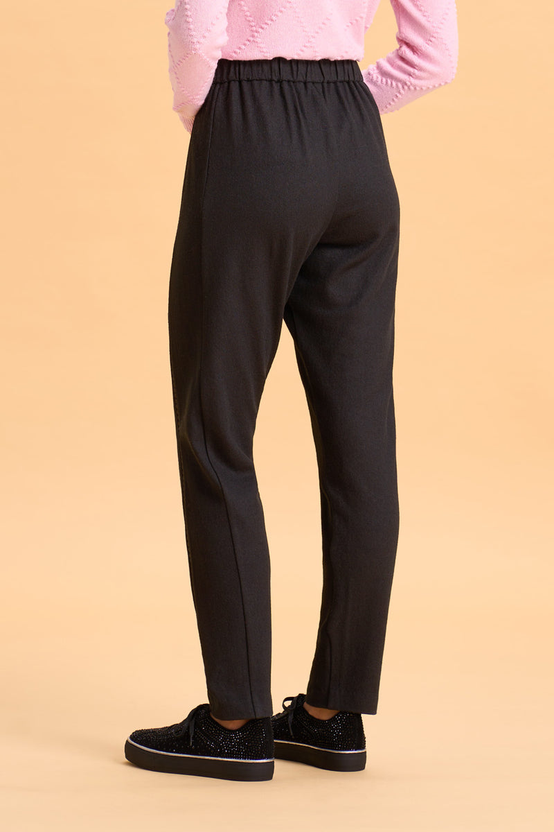 Wool Lace Insert Pant - Platinum