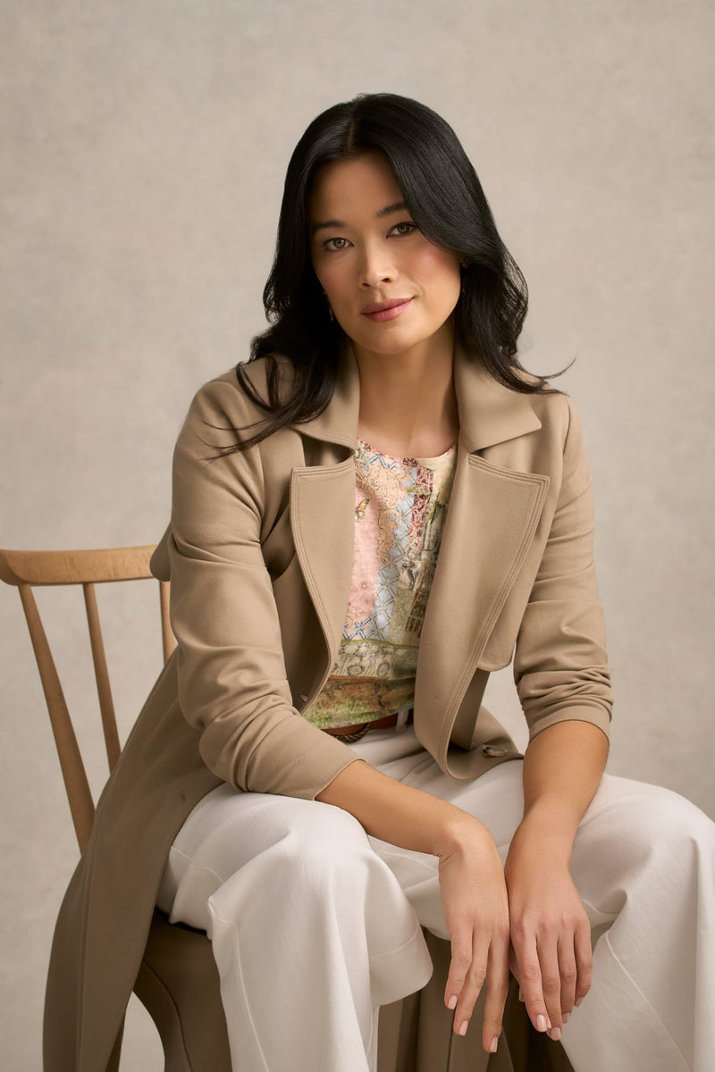 Printed Linen Tee - Villa Fleurie Print