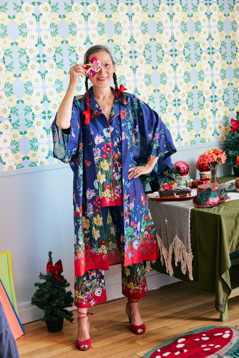 Nathalie Lété Cotton Silk Kimono - Secret Grove Print