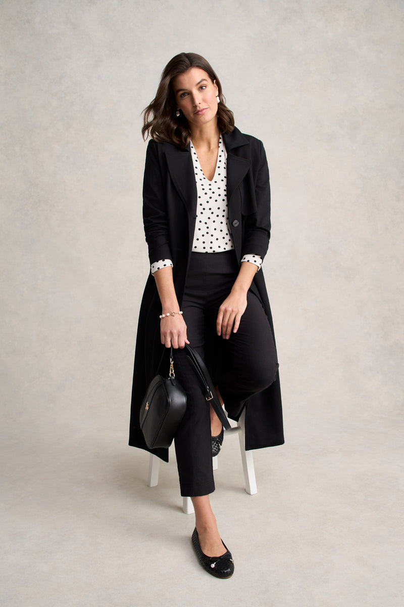 Ruched Sleeve T-Shirt – Spot Print