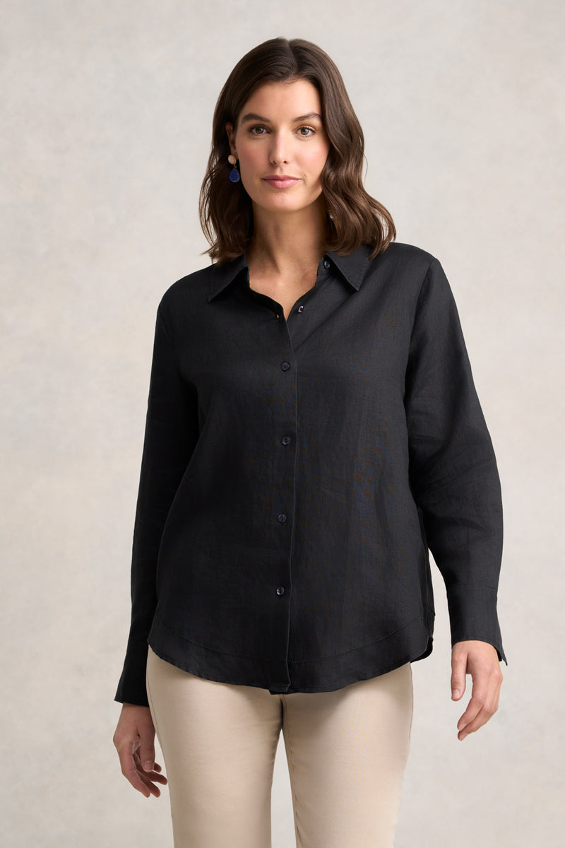 French Linen Shirt – Black
