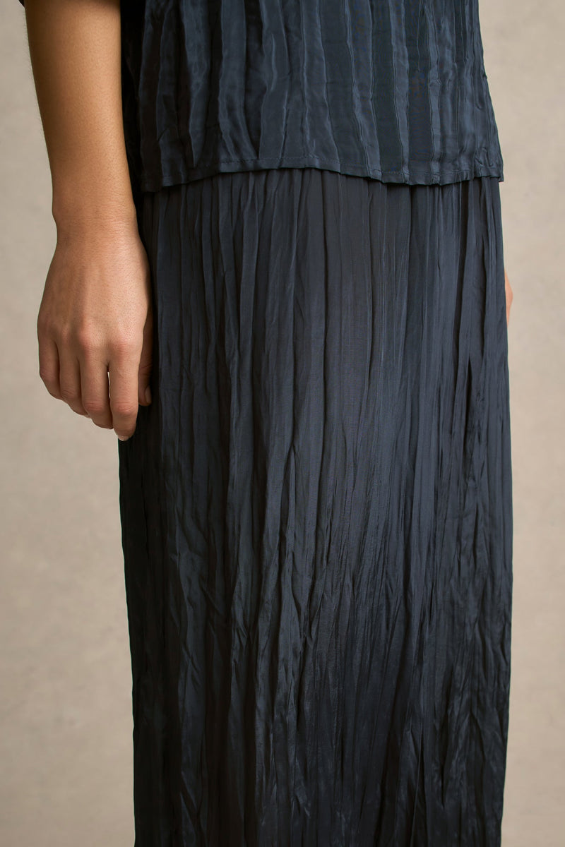 Crinkle Textured 7/8 Pant - Ink
