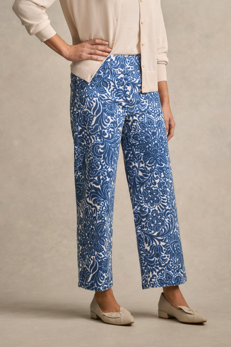 Bengajean® 7/8 Wide Leg - Azure Opulence Print