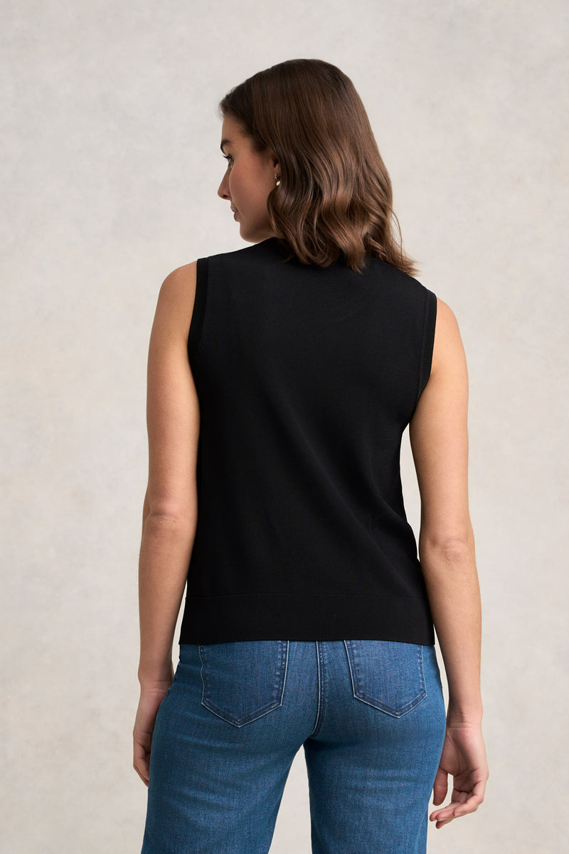 Sleeveless Knit Top – Black