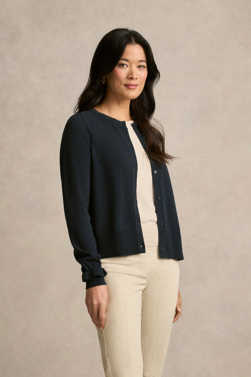 Scallop Cuff Cardigan - Ink