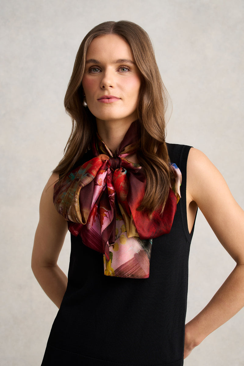 Spring Floral Scene Scarf – Multicolour