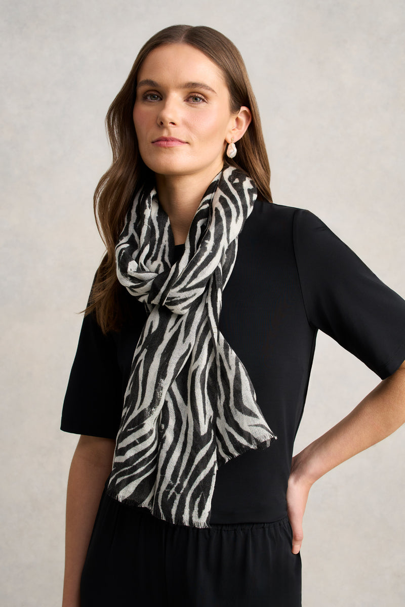 Zebra Scarf – Black & Cream