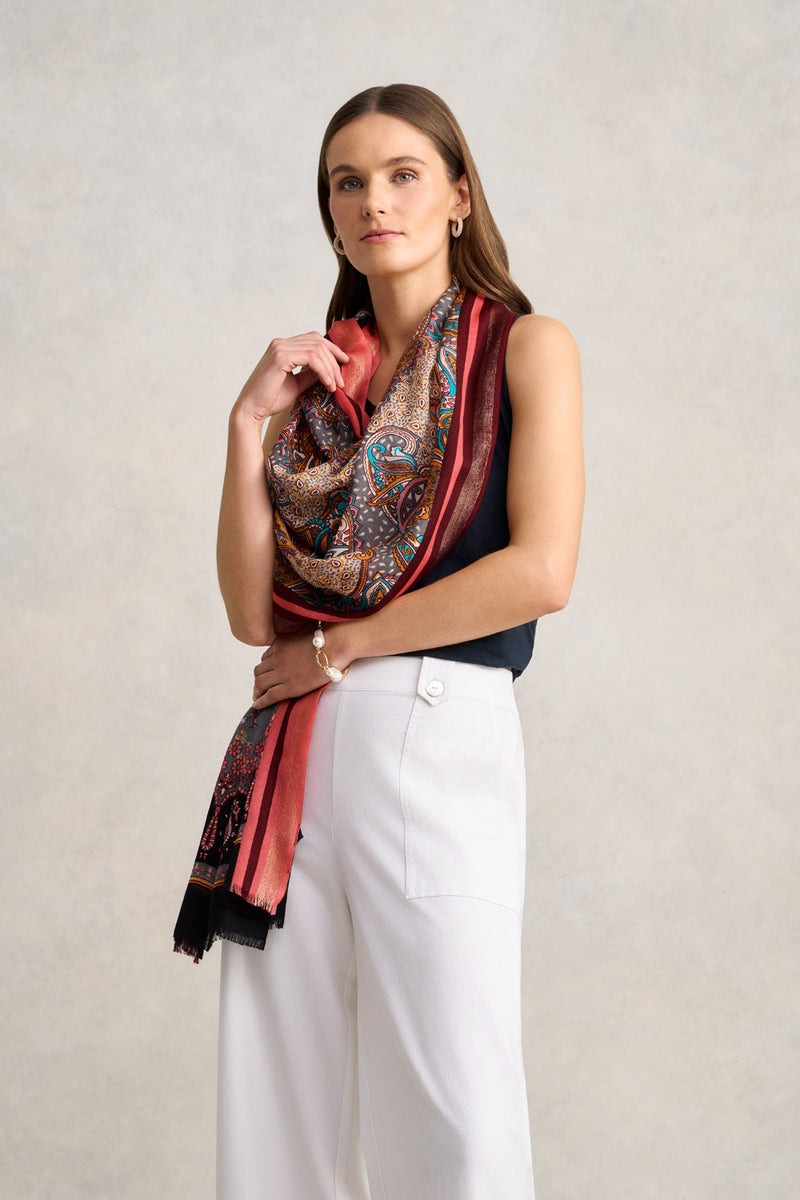 Floral Paisley Scarf – Multicolour